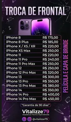 Tela de iPhone e Android 