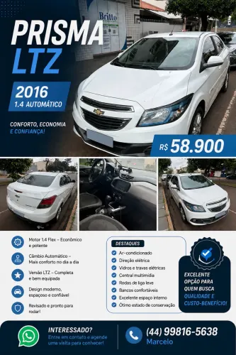 Chevrolet Prisma Sed. LTZ 1.4 8V Flexpower 4P Aut. 2016