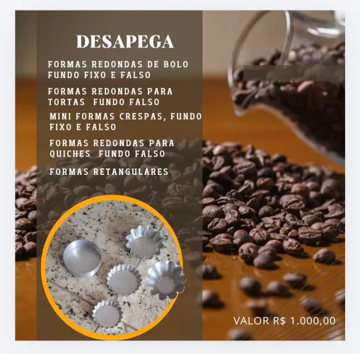 Formas de bolo e salgados