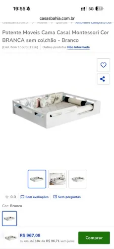 Cama Casal Montessori Cinza - R$ 350