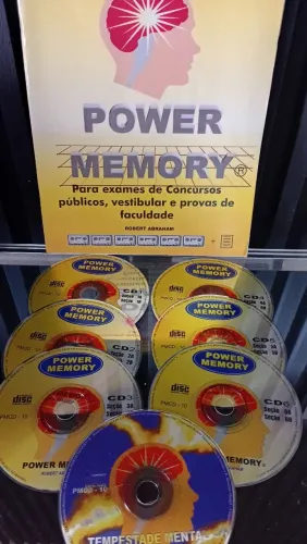 treine sua memória- power memory, 7 cds completo, livro, original, excelente estado