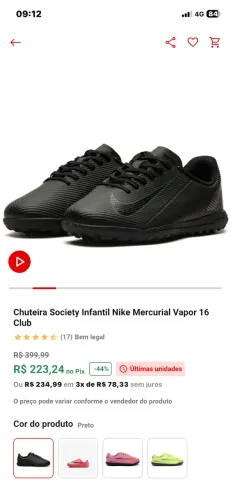 Chuteira nike mercurial