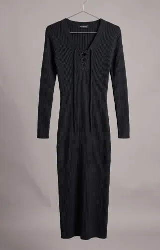 Vestido midi de tricô
