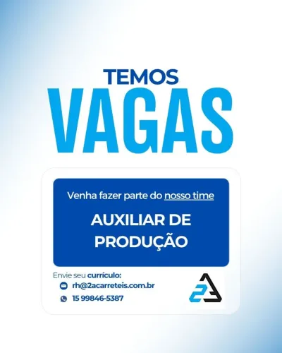 Vagas de Auxiliar de Produção