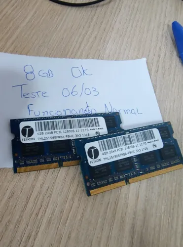Kit memoria ram Teikon 8gb - 2x4gb 2Rx8 - Usadas