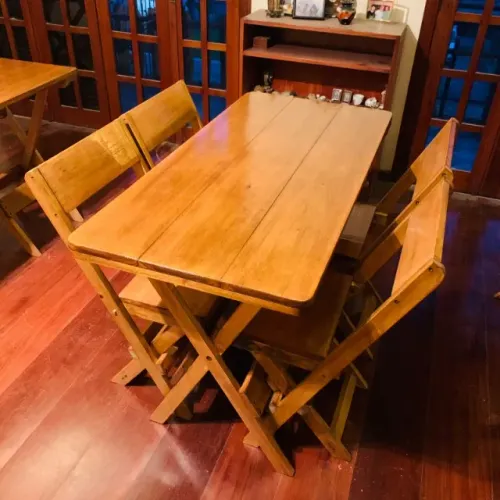Conjunto de Mesa Dobrável 120 x 60