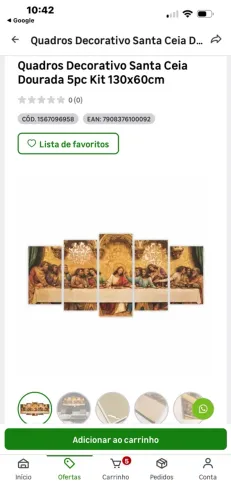Quadro decorativo santa ceia