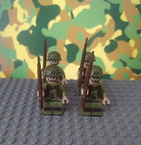 Bonecos e Minifiguras Soldados - exército americano (blocos de montar tipo LEGO)