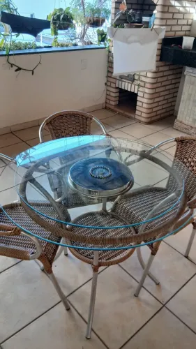 Centro de mesa giratório vidro temperado 80cmx8mm