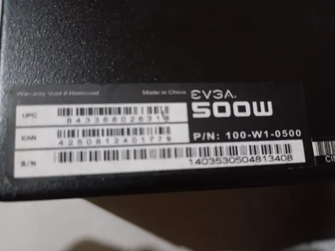Fonte ATX evga 500 watts 80 plus
