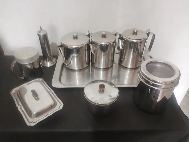 Jogo inox sem marca 9 peças