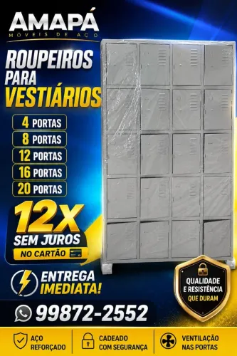 Roupeiro pra vestiários 4 8 12 16 20 portas entrega imediata