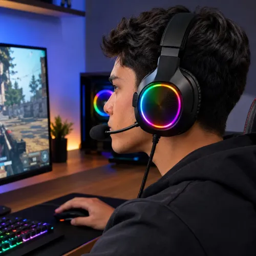 Fone Heaset Gamer RGB RainBow