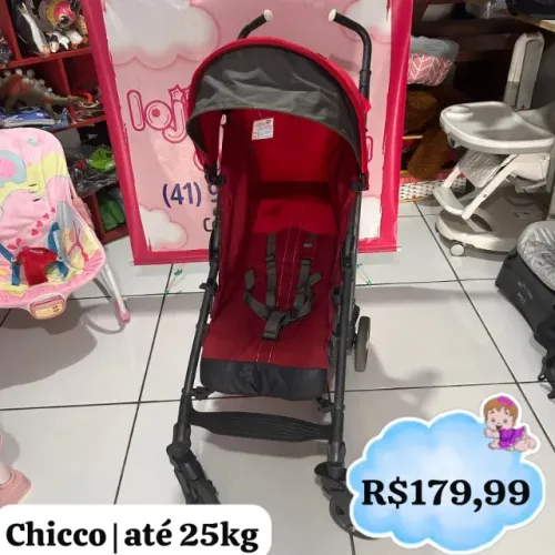 Carrinho de passeio Vermelho, Reclinavel, dobravel como guarda chuva ate 25kg
