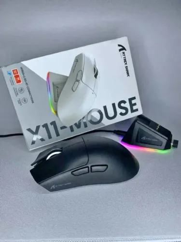 Mouse Gamer Sem Fio Attack Shark X11 + Dock de Carregamento