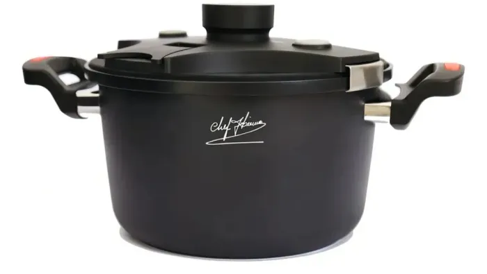 Panela de Baixa Pressão Chef Ju Lima 6L Antiaderente Indução Preta