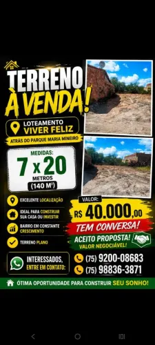 Vendo terreno 140 MTS ²