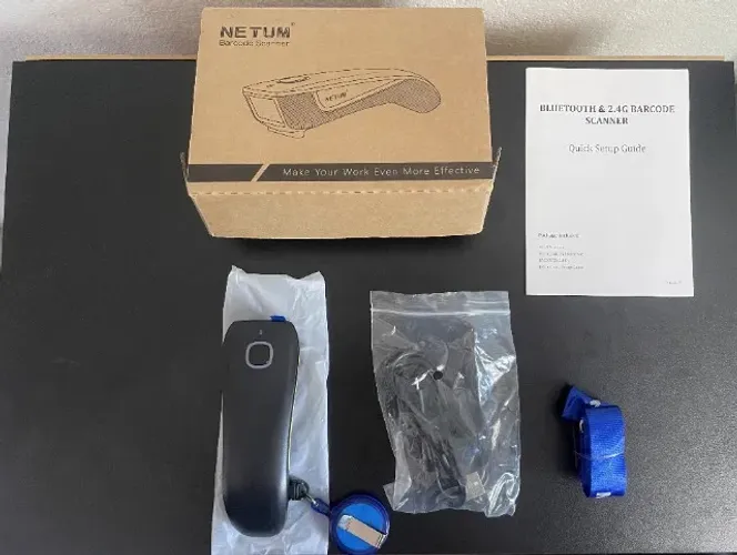 Leitor de Código de Barras Netum C750 Bluetooth Sem Fio - Preto/Amarelo - Novo