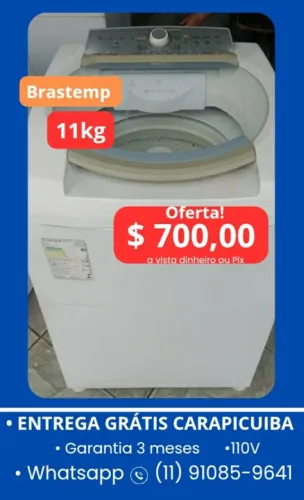 Máquina de Lavar 11kg $ 700,00 Brastemp, Entrega Grátis carapicuiba