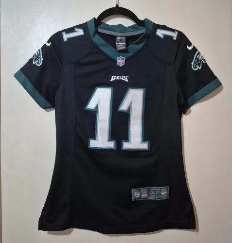 Camisa feminina Nike Philadelphia Eagles preta, n° 11, jogador Carson Wentz - original, P