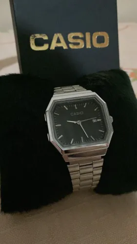 RELÓGIO CASIO RETRÔ VINTAGE - PRATA/PRETO (NOVO)