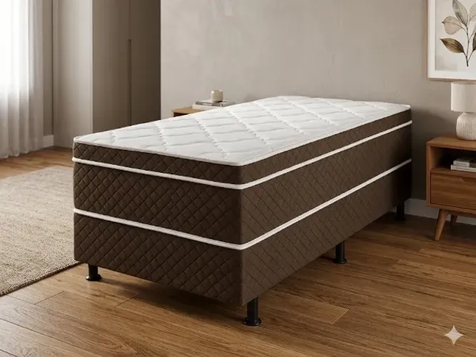 PROMOÇÃO Cama acoplada solteiro marrom (produto em estoque)