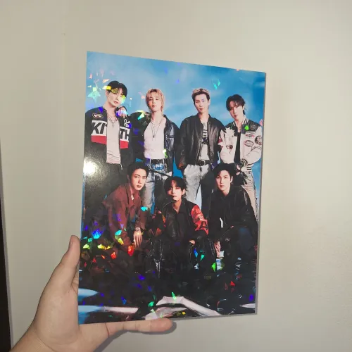 placa mdf bts fanmade - foto com efeito holográfico