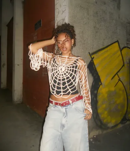 blusa de crochê Homem aranha