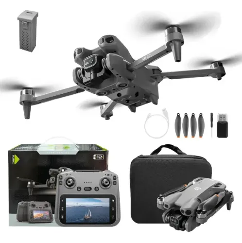 Drone Gt50 Controle Com Tela Câmera 4k Ajustável 90°