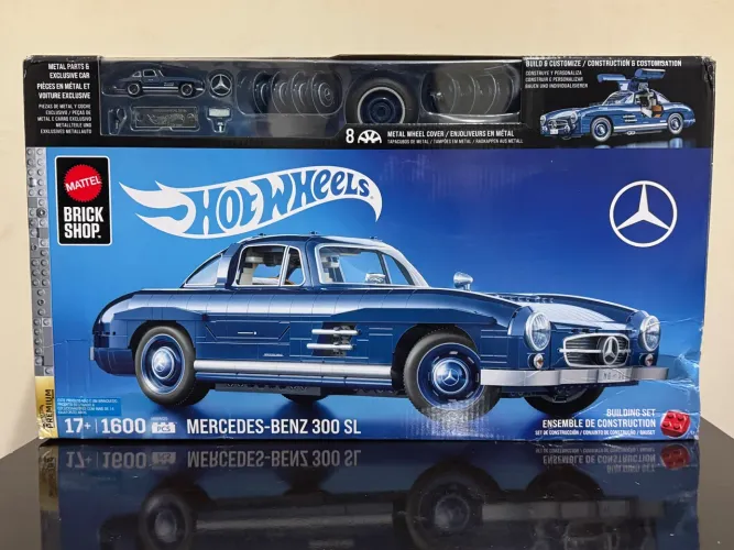 Mattel Brick Hot Wheels Mercedes-Benz 300 SL montável escala 1:12
