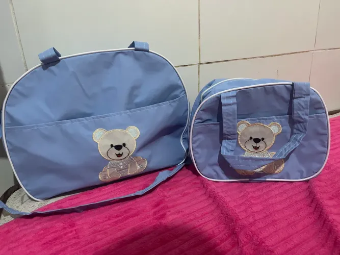 Kit com 2 bolsa maternidade azul