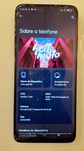 Moto g35 5g 128gb com avarias