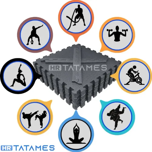 Kit 8 Placa Tatame Tapete Eva Borracha 10mm Piso Academia