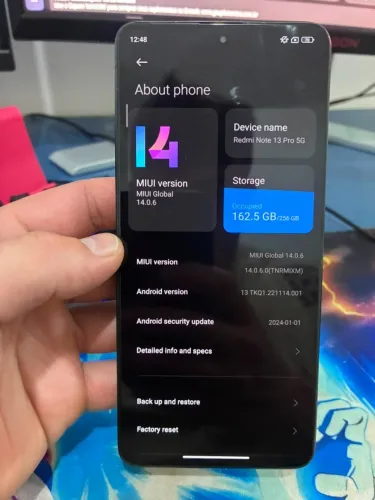 Tela e Peças Redmi Note 13 Pro 5g Aparelho Desmontado