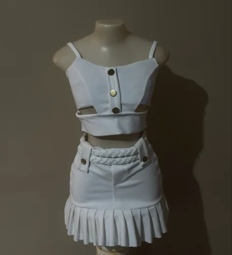 Conjuntinho top e shorts saia 