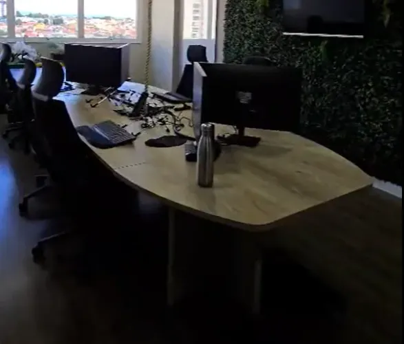 Mesa de Escritório Bege - 6 Lugares