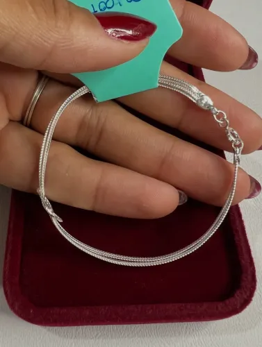 Pulseira Prata 925 Feminina 2 Fios Nó Legítima Delicada Fina?