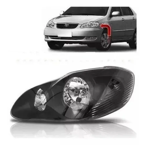 Farol Mascara Negra Corolla Fielder 2003 a 2008 Esquerdo