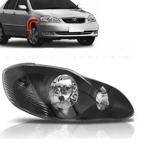 Farol Mascara Negra Corolla Fielder 2003 a 2008 Direito