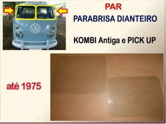 Parabrisa Dianteiro Kombi Antiga E Pick-Up Até 75 - Par