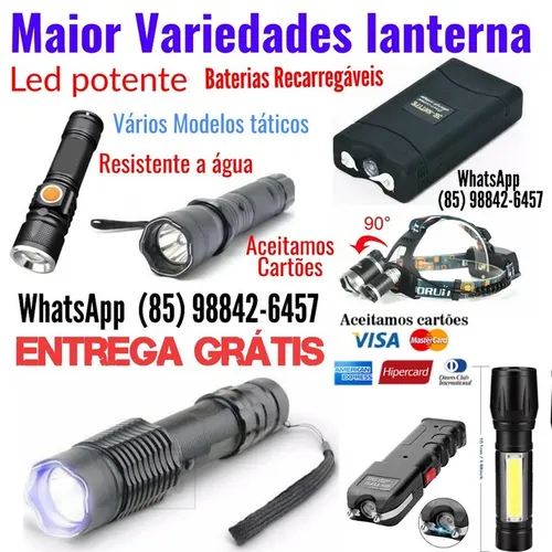 Lanterna de mão, Lanterna de cabeça profissional entrega Grátis 