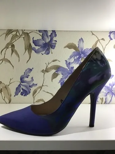 SAPATO AZUL SCARPIN TECIDO ZARA DA ITÁLIA TAM 37