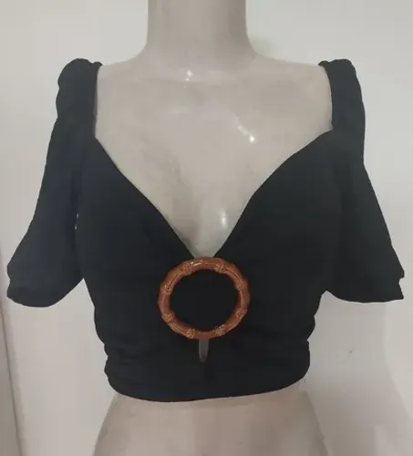 Top Cropped preto com bojo