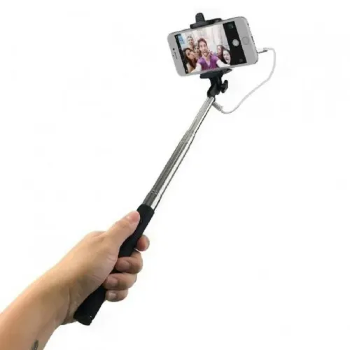 Bastão pau de Selfie com botão automático embutido para celular