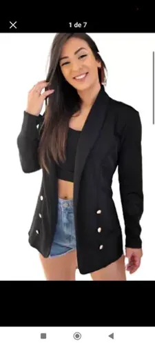 Blazer feminino de alfaiataria m e g. Preto