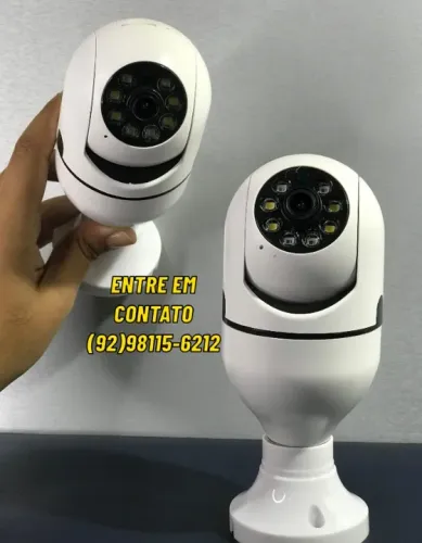 Camera Wifi Lampada Panorâmica 360 Suporta 128gb- Entregas 9h as 22h