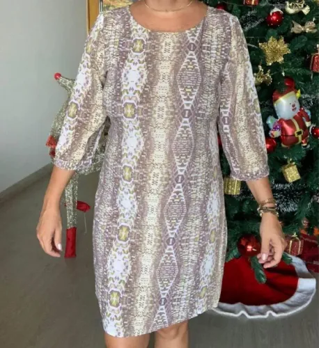 Vestido viscose animal print veste M