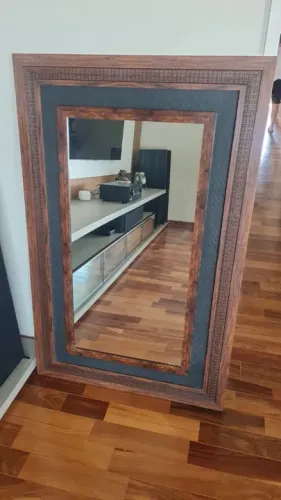 Espelho moldura madeira 138x88