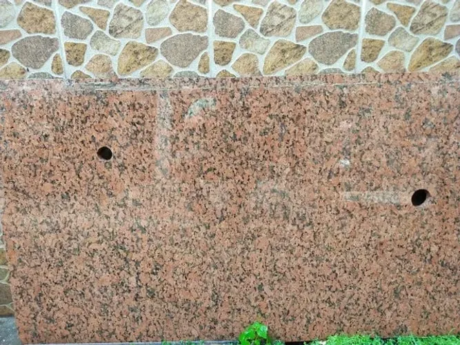 Bancada de Pedra de Granito Vermelho Pia Cozinha Churrasqueira