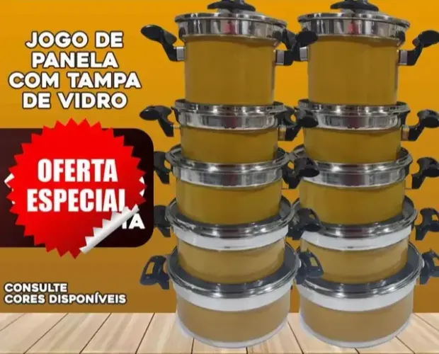 Panelas de alumínio puro com tampa de vidro!!